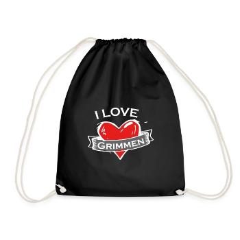 Grimmen - Ich liebe Stadtnamen in Tattoo Stil - Turnbeutel - Schwarz - Vorne