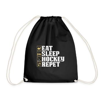 Eishockey Verein Team Sport Geschenk - Turnbeutel - Schwarz - Vorne