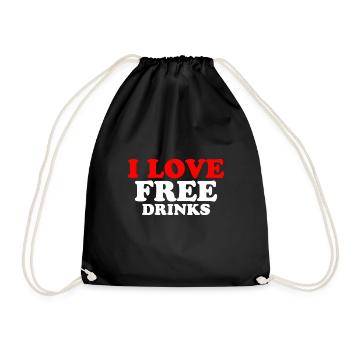 I Love Free Drinks 2 - Turnbeutel - Schwarz - Vorne