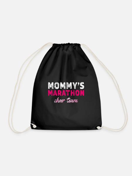 Mommy's Marathon Cheer Team 3 - Drawstring Bag - black