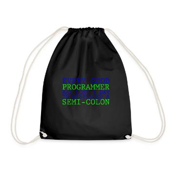 Every programmer has lost a day to a semi-colon 3 - Drawstring Bag - black - Front