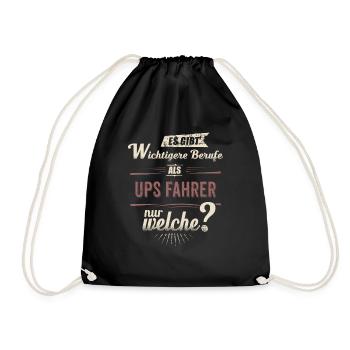 Wichtigere Berufe als - UPS Fahrer - rot retro - - Drawstring Bag - black - Front