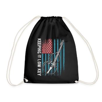 Plus de basses - pas d’aigus - contrebasse avec drapeau - Sac de sport léger - noir - Devant