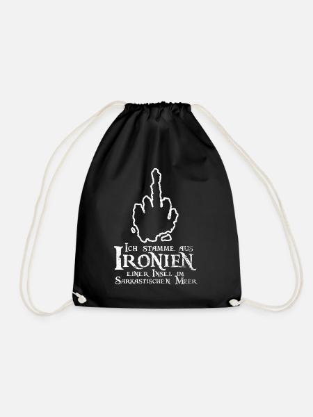 Ich stamme aus Ironien Sarkasmus Spruch - Turnbeutel - Schwarz