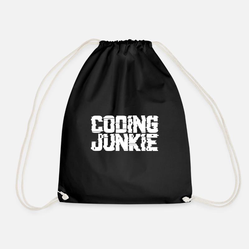Coding Junkie - Turnbeutel - Schwarz
