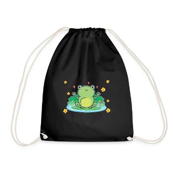 Frosch - Turnbeutel - Schwarz - Vorne