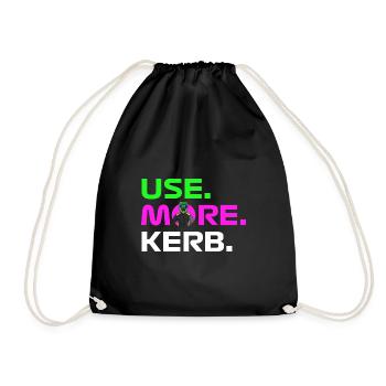 USE. MORE. KERB. - Drawstring Bag - black - Front