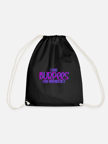I Eat Burpees For Breakfast 4 - Turnbeutel - Schwarz