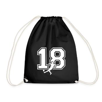 Soccer Number 18 Soccer Player - Drawstring Bag - black - Front