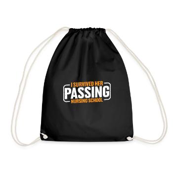 I Survived Her Passing Nursing School 16 - Turnbeutel - Schwarz - Vorne