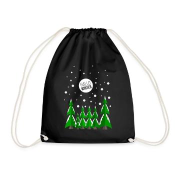 winter - Drawstring Bag - black - Front