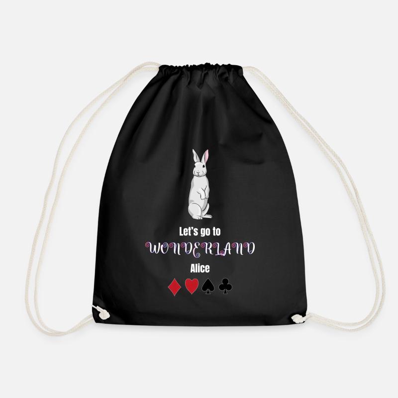 Alice in Wonderland - Drawstring Bag - black