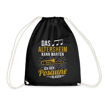 Posaune Orchester Posaunist Musiker Blasmusik - Turnbeutel - Schwarz - Vorne