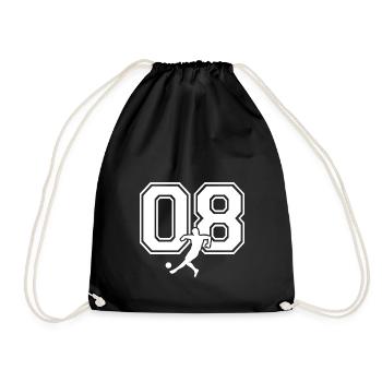 Soccer Number 08 Soccer Player - Drawstring Bag - black - Front