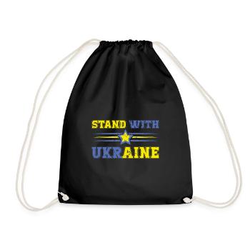 Ukraine Frieden Flagge Kein Krieg - Turnbeutel - Schwarz - Vorne