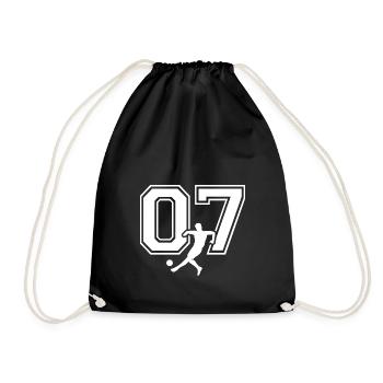 Soccer Number 07 Soccer Player - Drawstring Bag - black - Front