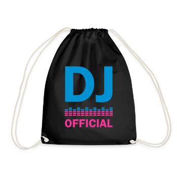 dj official - Drawstring Bag - black - Front
