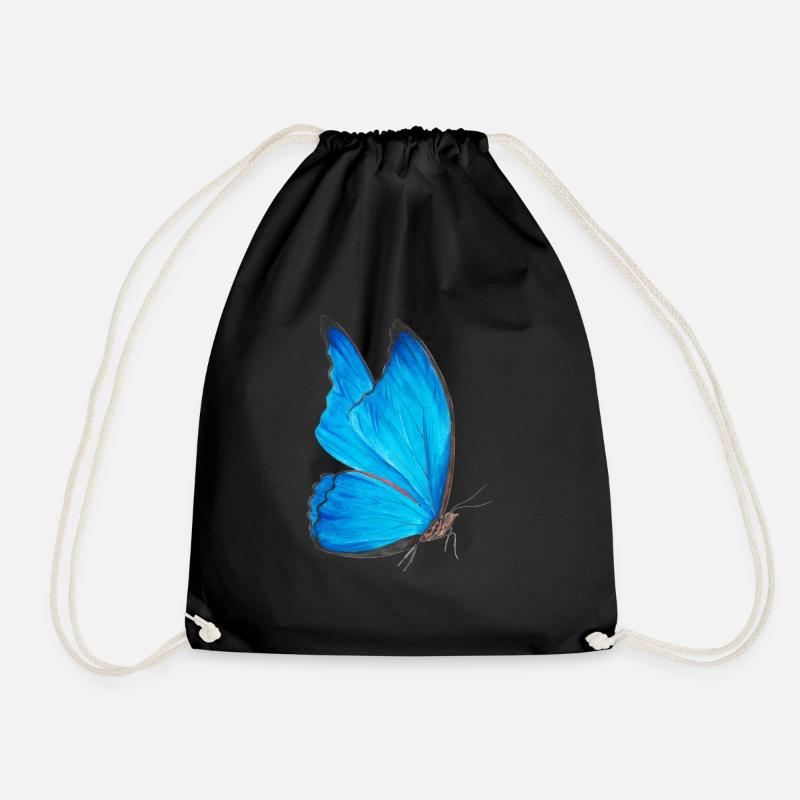 blauer Schmetterling - Turnbeutel - Schwarz