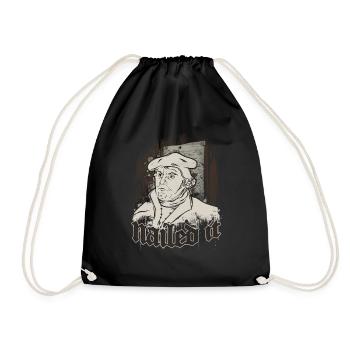Martin Luther Nailed It - Kirche Religion Christ - Turnbeutel - Schwarz - Vorne