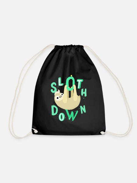 Sloth wisdom - Drawstring Bag - black