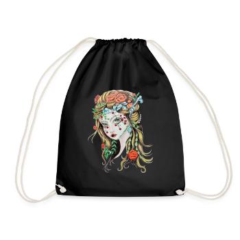 Flower elf, elf, fairy, fantasy, gift - Drawstring Bag - black - Front