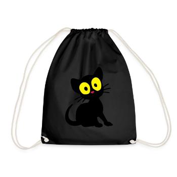 Kitten Georgie - Drawstring Bag - black - Front