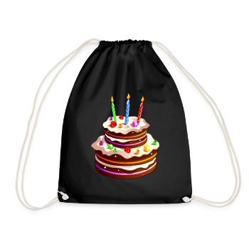 gros gâteau anniversaire - Sac de sport léger - noir - Devant