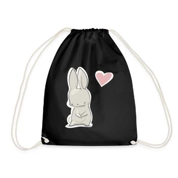 hare - Drawstring Bag - black - Front