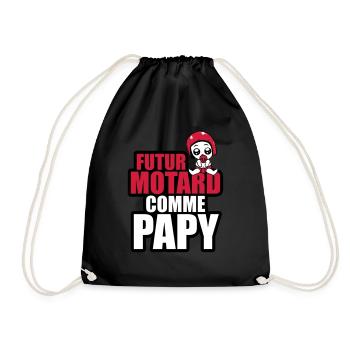 futur motard comme papy - Sac de sport léger - noir - Devant