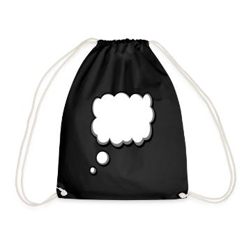 speech bubble - Drawstring Bag - black - Front