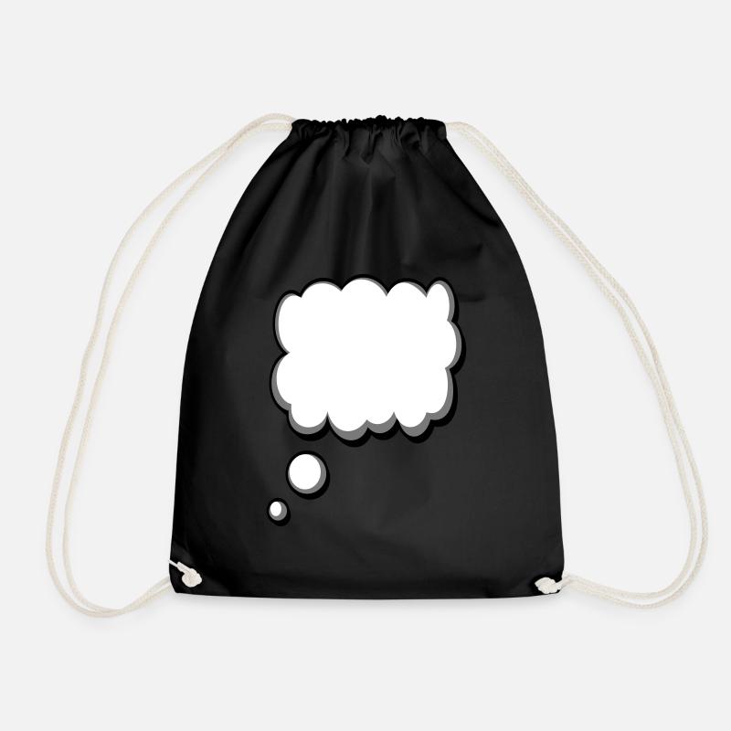speech bubble - Drawstring Bag - black
