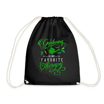 Gardening Therapy Gärtnerin Geschenk Kleingarten - Turnbeutel - Schwarz - Vorne