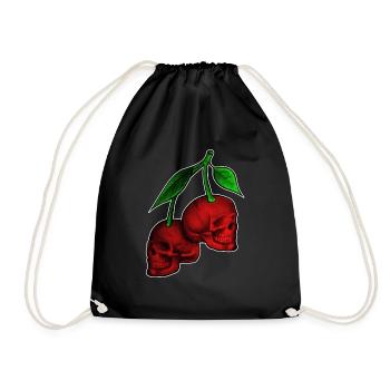 Cerise crâne crâne Skull Cherry - Sac de sport léger - noir - Devant