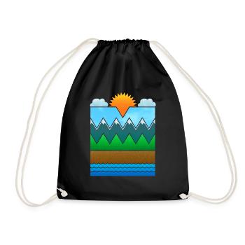 Landscape (minimal) - Drawstring Bag - black - Front