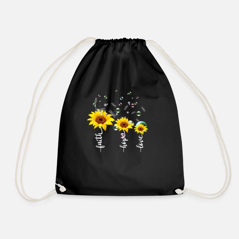 Faith Hope Love - Drawstring Bag - black