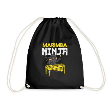 Marimba Ninja For marimba mallets - Drawstring Bag - black - Front