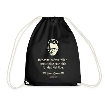 Karl Kraus Zitat zu Zweifelsfällen - Turnbeutel - Schwarz - Vorne