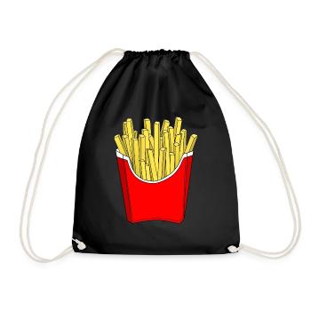 Pommes Fritten fries - Turnbeutel - Schwarz - Vorne
