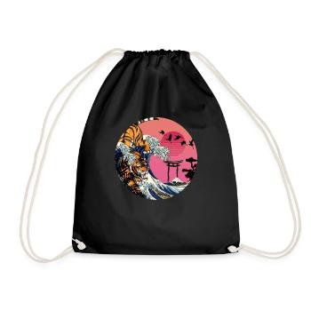 Rad Tiger Wave - Drawstring Bag - black - Front