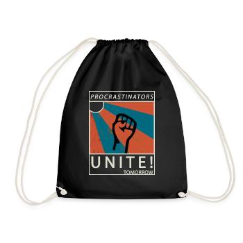 Procrastinators Unite Tomorrow Lazy His Gift - Drawstring Bag - black - Front