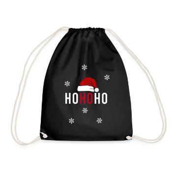 HO HO HO Weihnachtsmann Weihnachten geschenk - Turnbeutel - Schwarz - Vorne