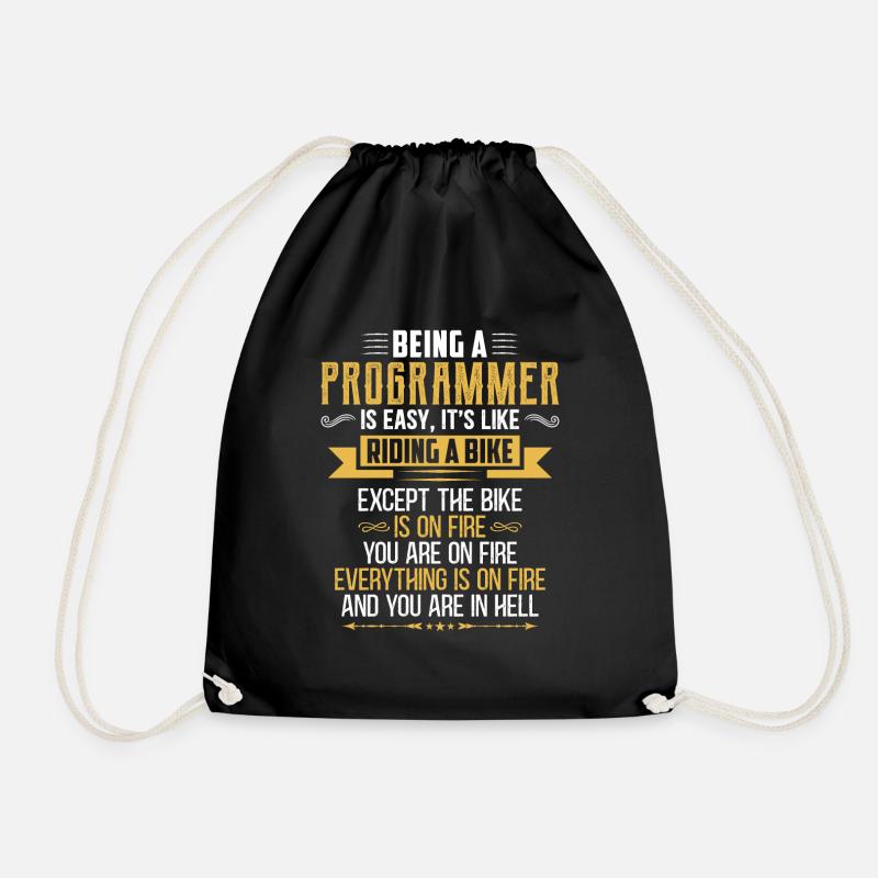 Being a Programmer is easy it's like riding a bike - Turnbeutel - Schwarz