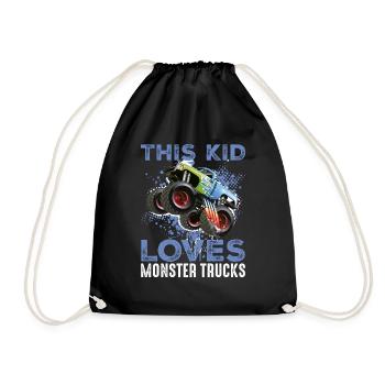 Dieses Kind liebt Monster Trucks - Turnbeutel - Schwarz - Vorne