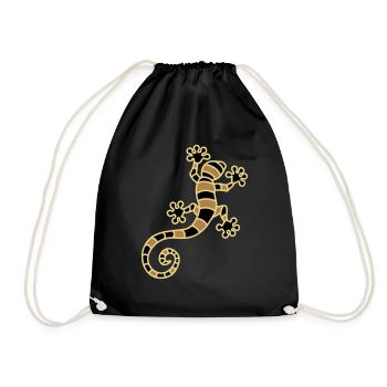 Gecko tropical imprimé trois couleurs - Sac de sport léger - noir - Devant