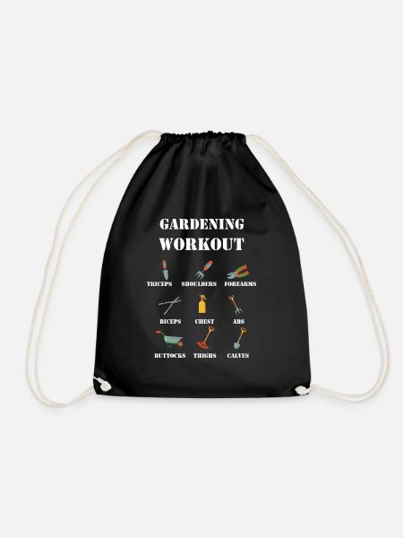 Gardening Workout Gardening Gardeners Gardening - Drawstring Bag - black