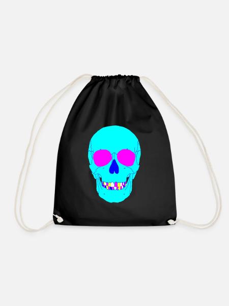 Totenkopf bunt - Turnbeutel - Schwarz