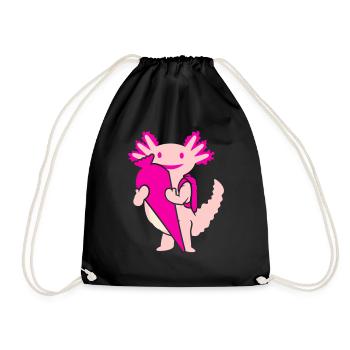 Knuffiger First Grader Axolotl Questions (3c) - Sac de sport léger - noir - Devant