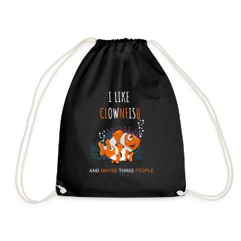 drôle de poisson-clown - Sac de sport léger - noir - Devant