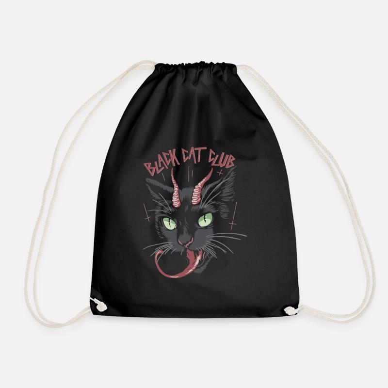 Black Cat Club - Schwarze Katze - Turnbeutel - Schwarz