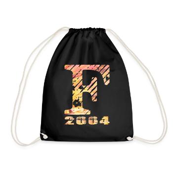 F 2004 Name Year of birth Gift - Drawstring Bag - black - Front